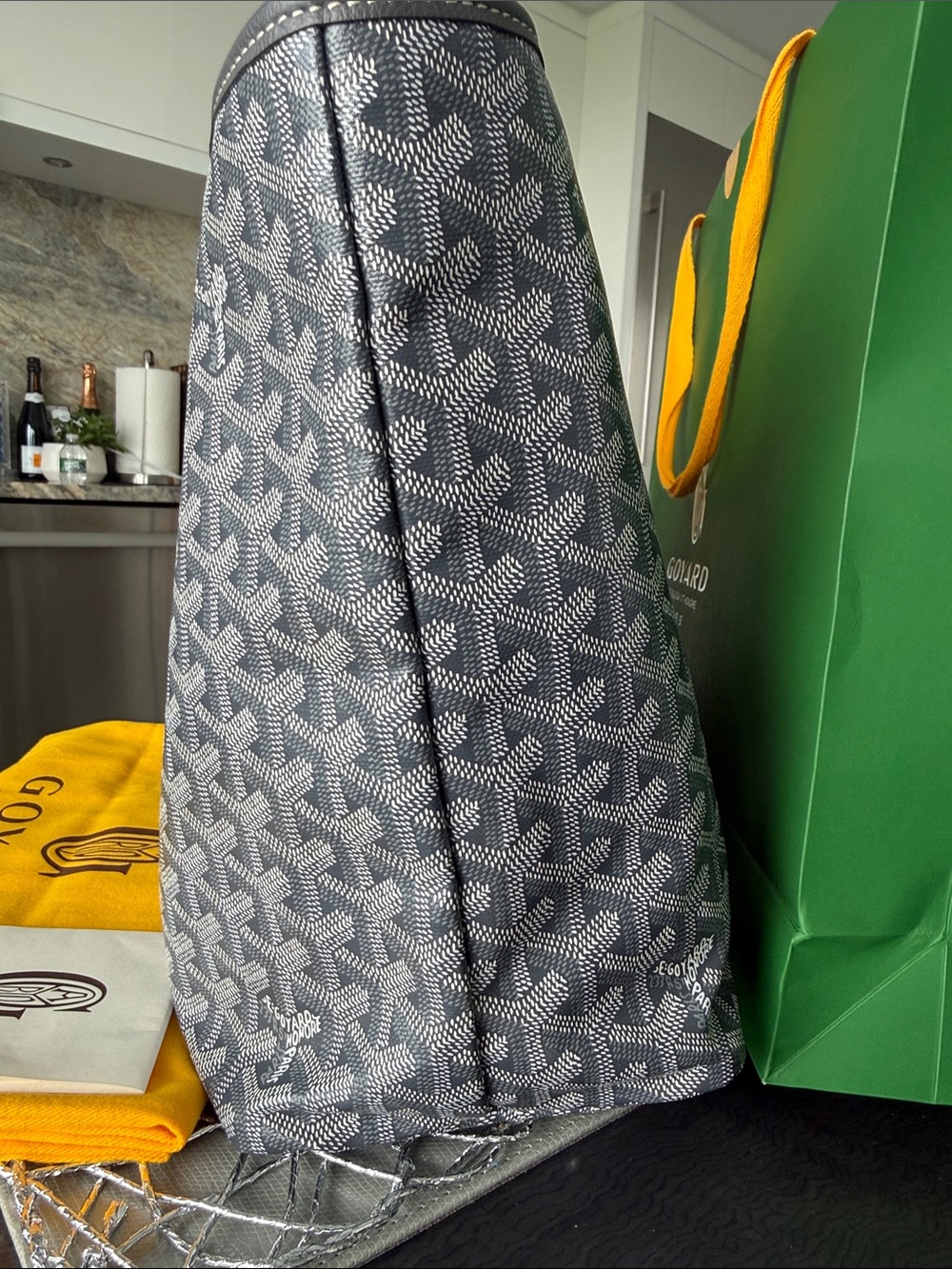 Goyard Gray St. Louis Tote with Purple Horse Charm - Picture 7 of 9